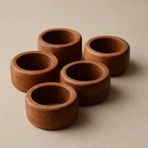 Echo Wood Napkin Ring Set